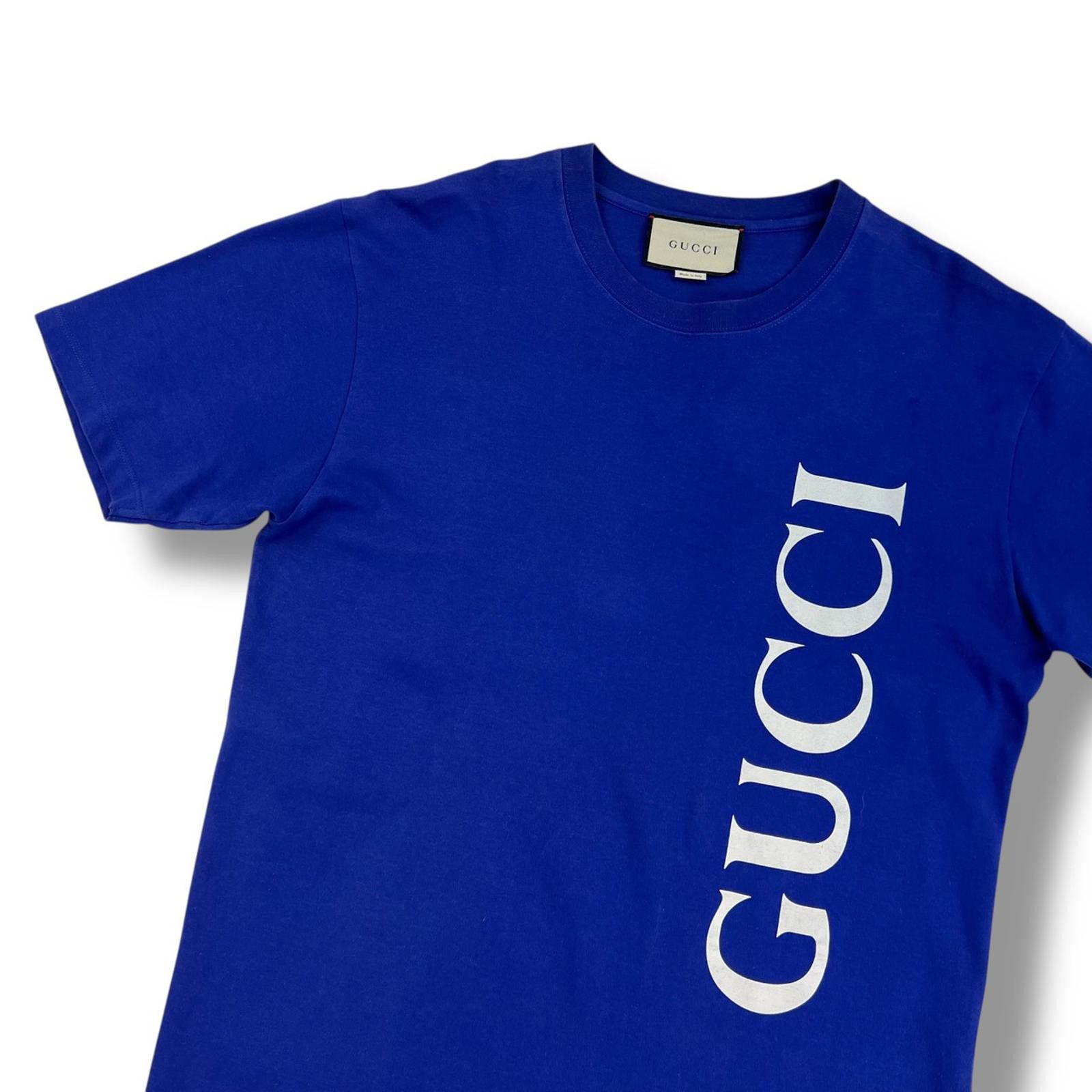 Gucci Gucci Blue Spellout T Shirt Size US L / EU 52-54 / 3 - 1 Thumbnail
