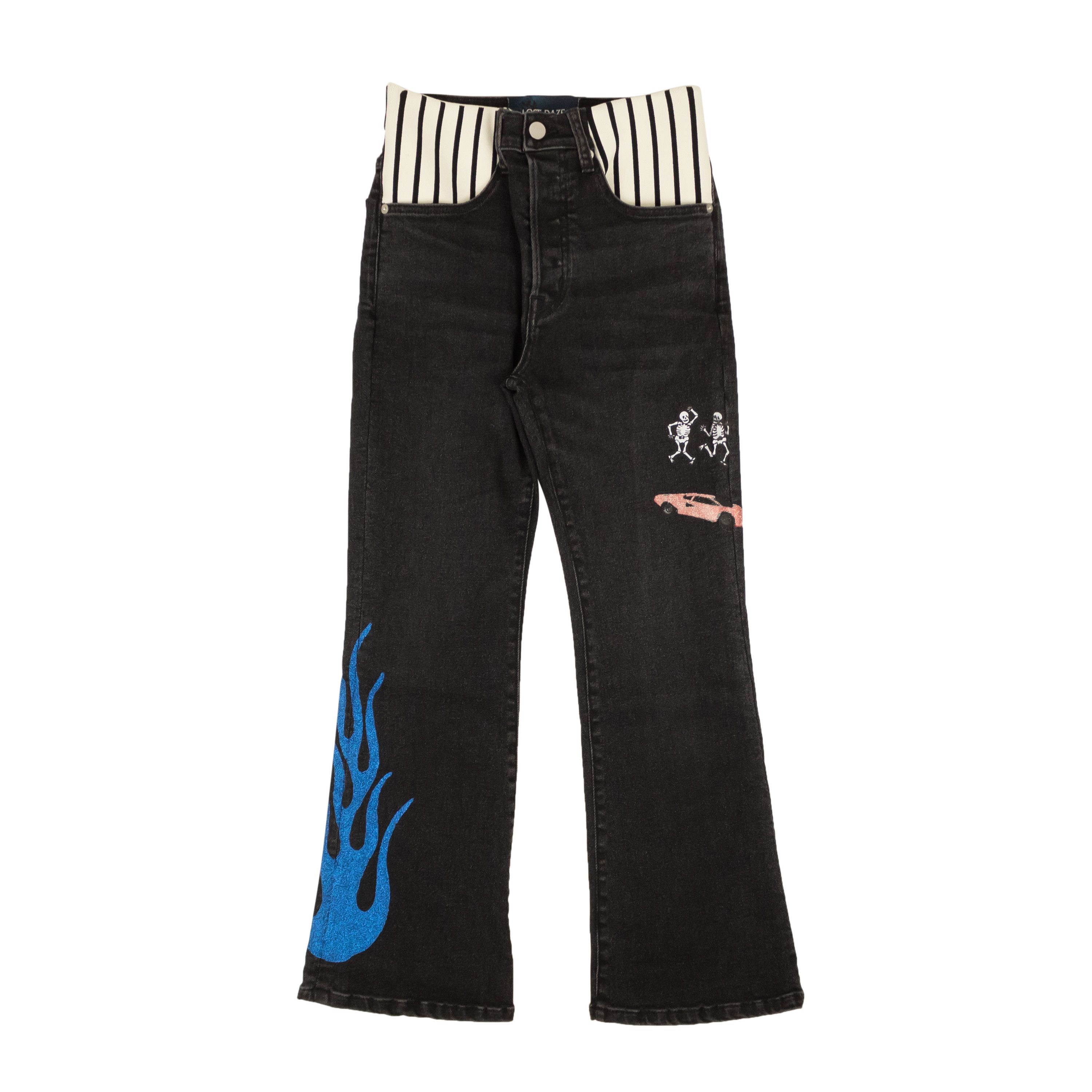 image of Lost Daze Stripe Spandex Waist Jeans Size 29, Women's