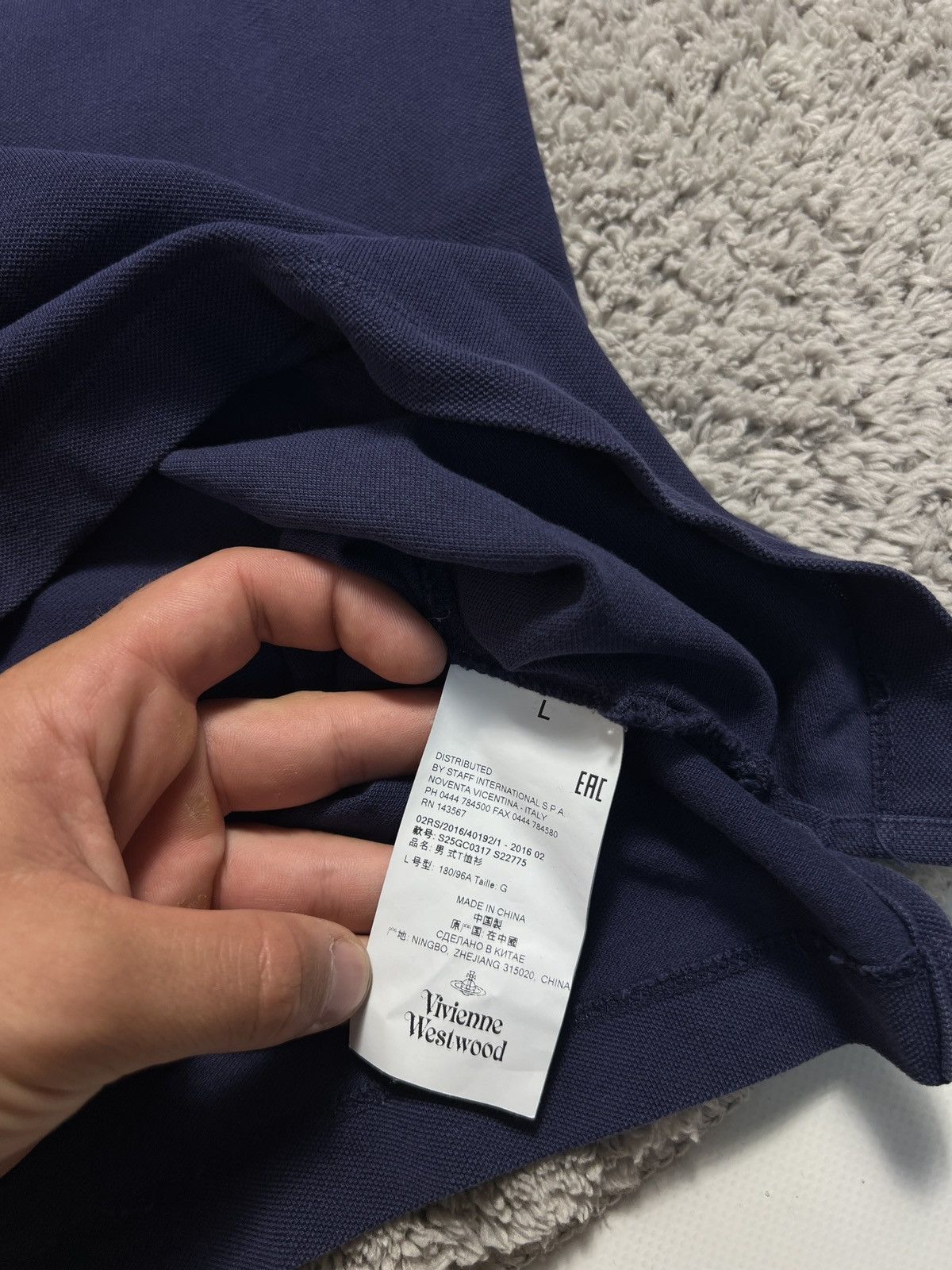 Vivienne Westwood Vivienne Westwood Polo T-Shirt Small Orb Logo Navy Size US L / EU 52-54 / 3 - 6 Thumbnail