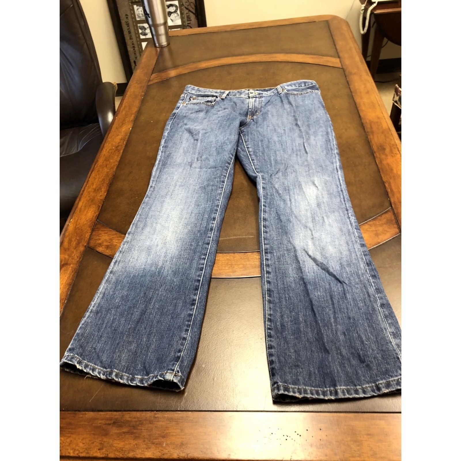 Polo Ralph Lauren VINTAGE Polo Ralph Lauren Women's Kelly Bootcut Jeans Zip Fly 16x32 36x31.5 Blue Denim Logo Regular Modern Classic Womens Size 38" / US 16 / IT 52 - 7 Thumbnail