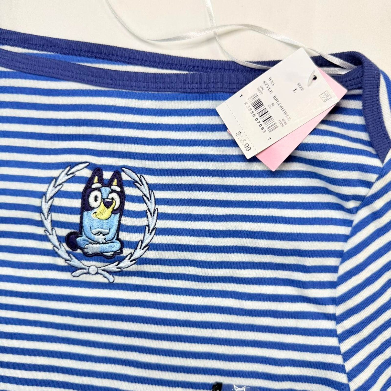 & Other Stories Trendy Blue long sleeve off shoulder Bluey shirt Sz L Size L / US 10 / IT 46 - 2 Thumbnail