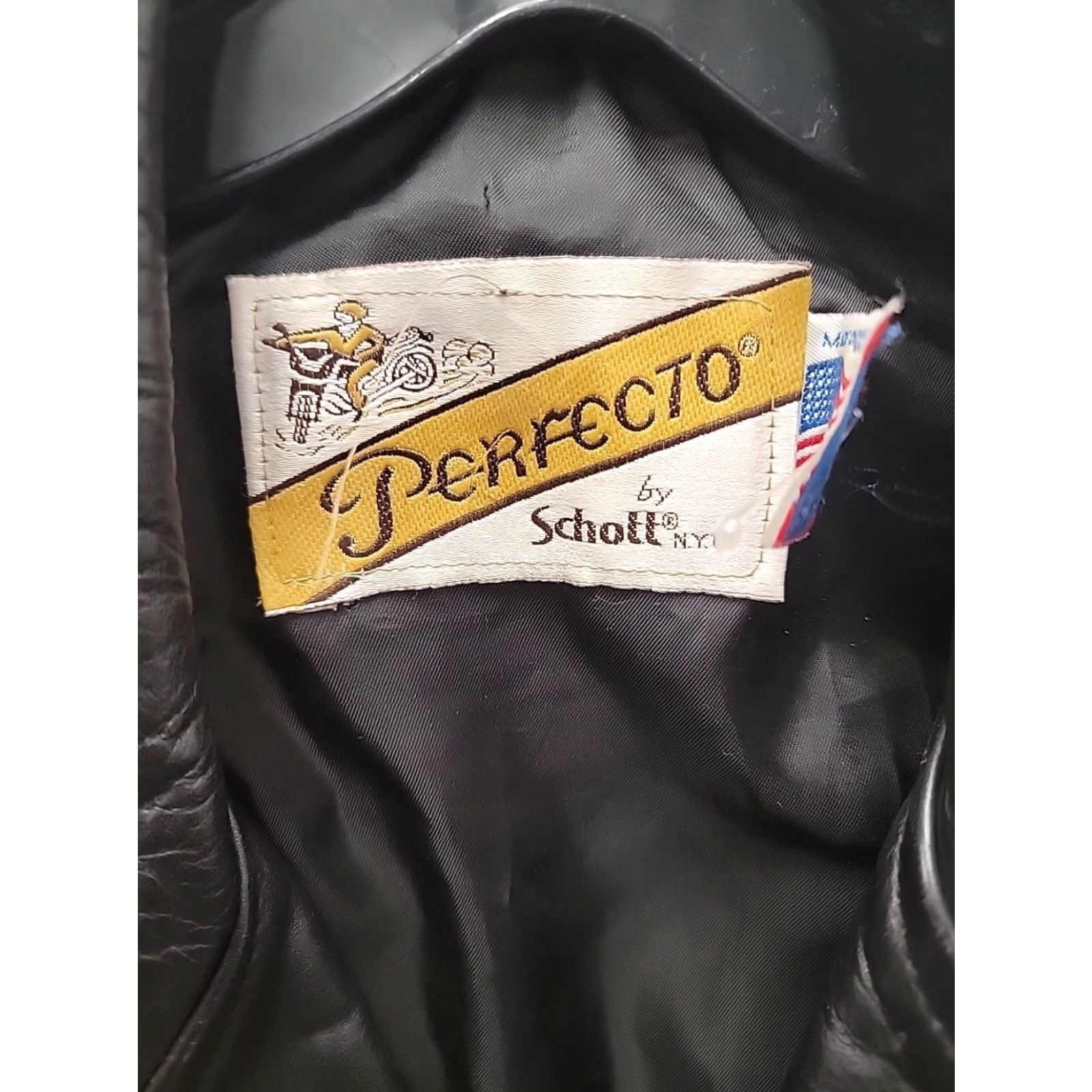 Schott VINTAGE Schott Perfecto Mens Jacket Black USA 46 Leather Motorcycle - 36? Size US S / EU 44-46 / 1 - 3 Thumbnail