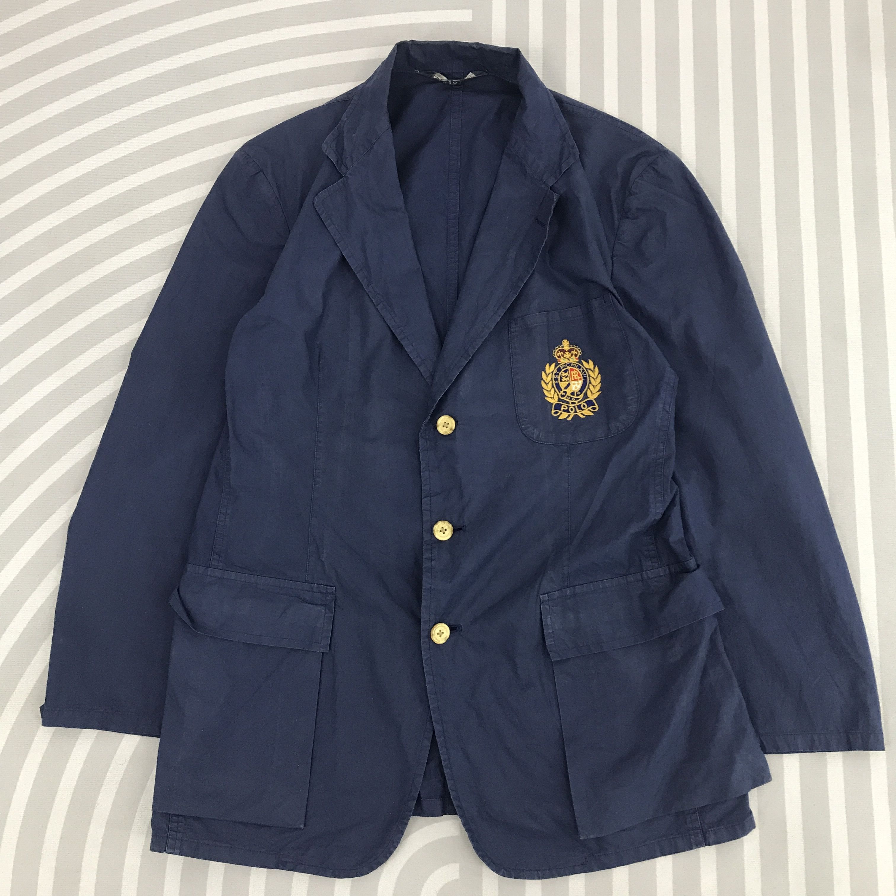 Polo Ralph Lauren Vtg Polo by Ralph Lauren button blazer Jacket faded Size US M / EU 48-50 / 2 - 1 Thumbnail