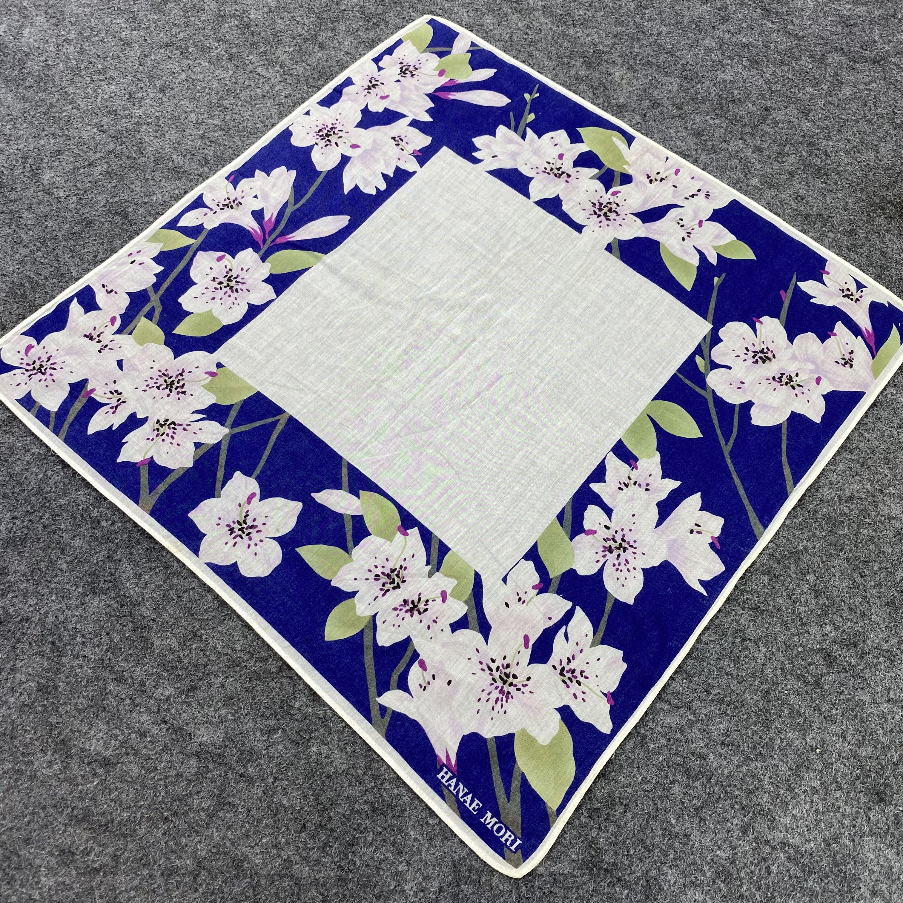 Hanae Mori Hanae Mori Embroidery Handkerchief Neckerchief Bandana -B538 Size ONE SIZE - 4 Thumbnail