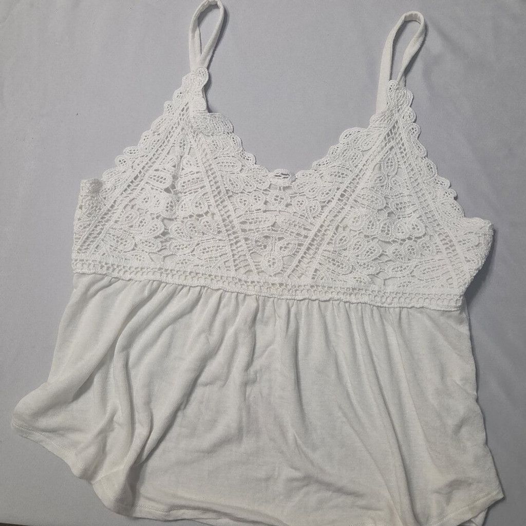 Other Love On A Hanger-Chic Boho White Lace Cami Top Large Size L / US 10 / IT 46 - 2 Thumbnail