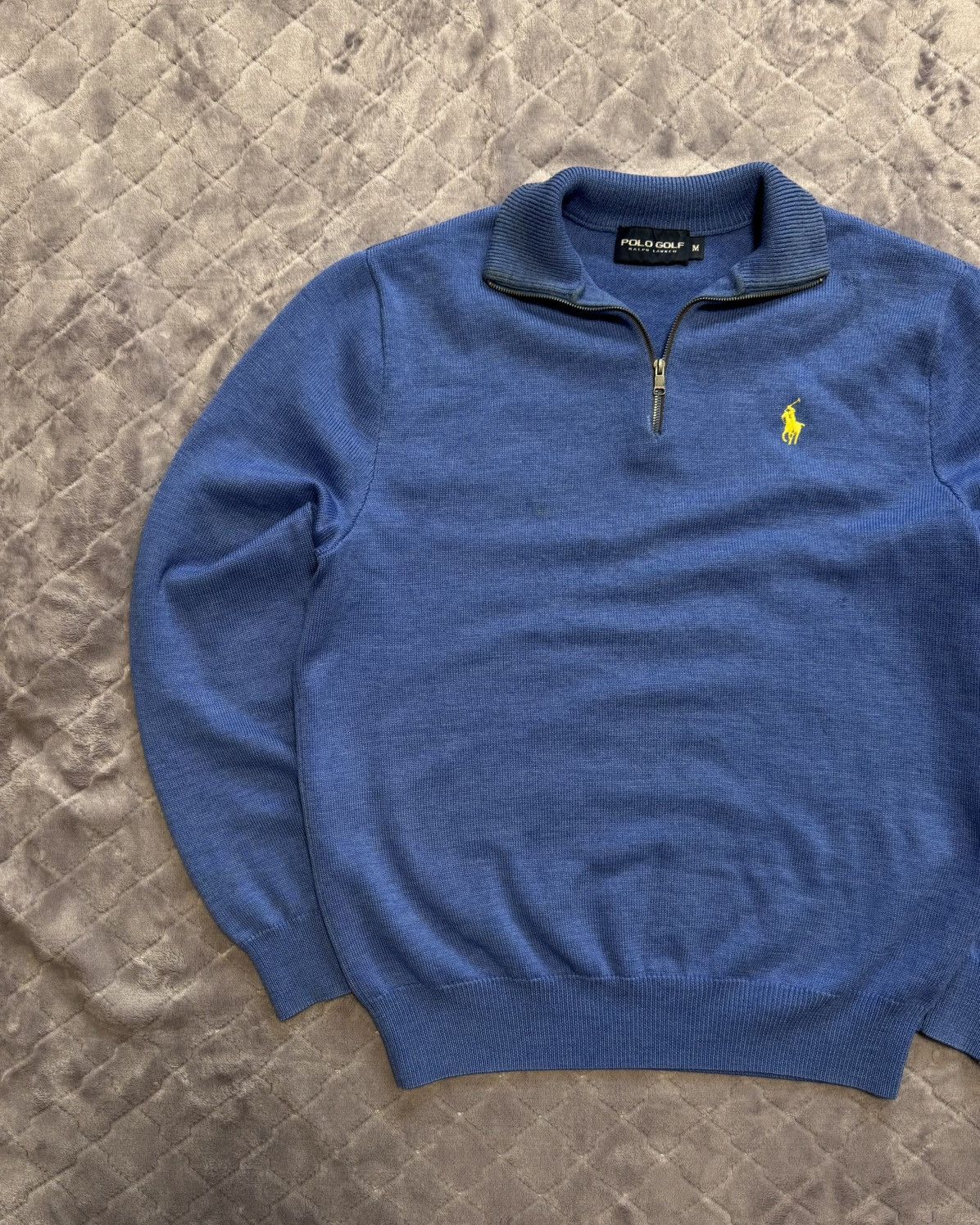 Polo Ralph Lauren × Vintage Vintage Polo Ralph Lauren Knitted 1/4 Zip Up Sweater Medium Size US M / EU 48-50 / 2 - 3 Thumbnail