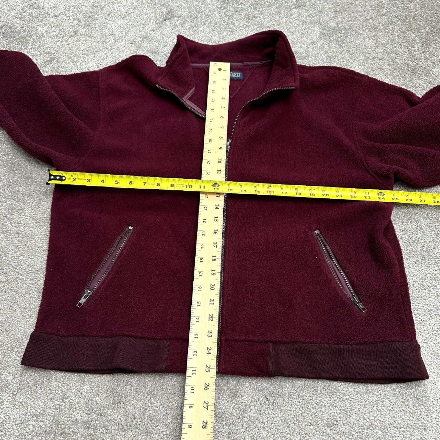 Lands' End Lands' End Fleece Jacket Womens 2X Dark Red Gray Full Zip Pocket Outdoor Hiking Jacket 2X Red Gray Fleece Zip Size XXL / US 16-18 / IT 52-54 - 7 Thumbnail