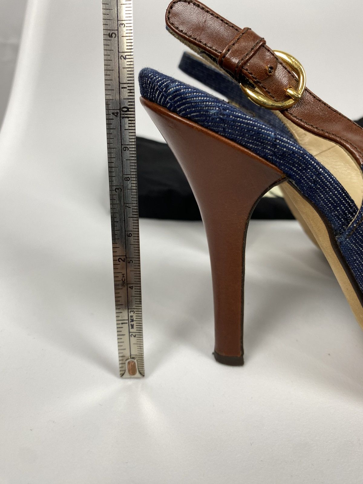 Dolce & Gabbana Dolce & Gabbana Denim Sandals Slingback Plaid size 38 Size US 8 / IT 38 - 10 Thumbnail