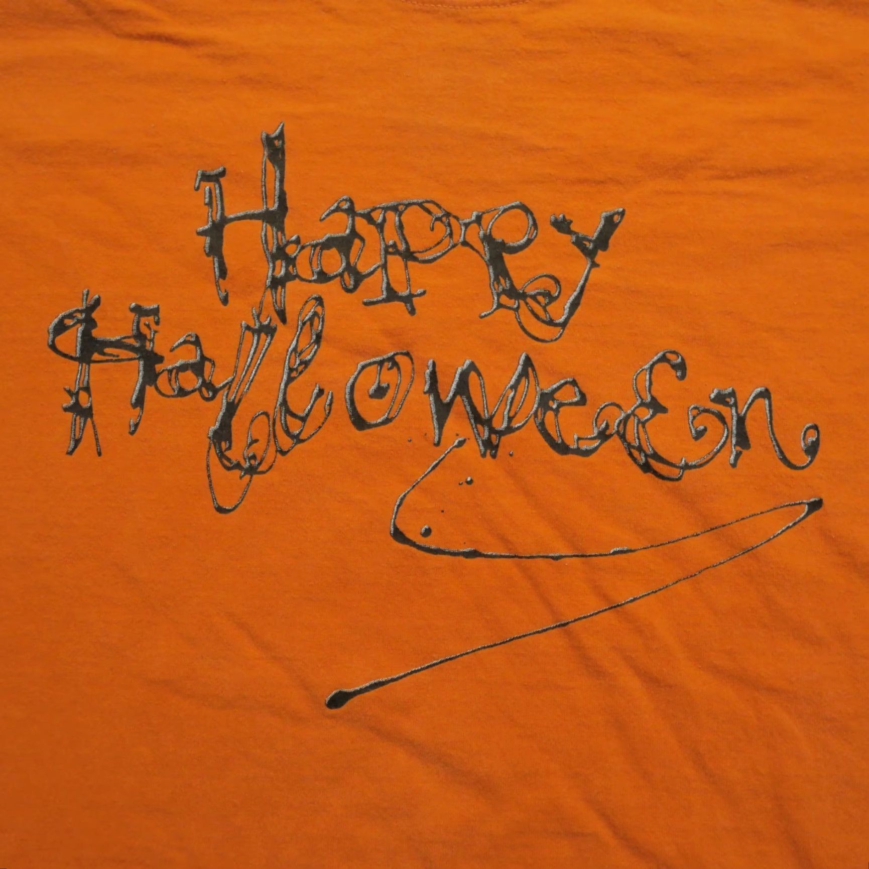 Vintage VINTAGE Halloween T Shirt Mens XL Orange Happy Script Graffiti Ameristar Y2K Size US XL / EU 56 / 4 - 2 Thumbnail