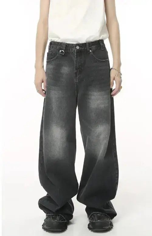 Designer × Japanese Brand Y2K Baggy Washed Street Casual Wide Leg Denim Size US 33 - 1 Thumbnail