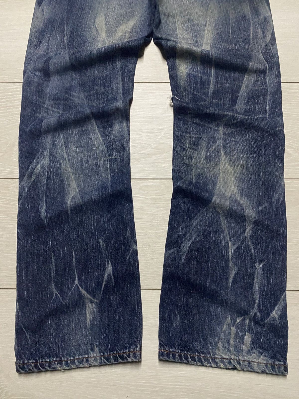 Junya Watanabe Edwin Blue Trip Thunder Faded Ripped Loose Jeans Size US 30 / EU 46 - 7 Thumbnail