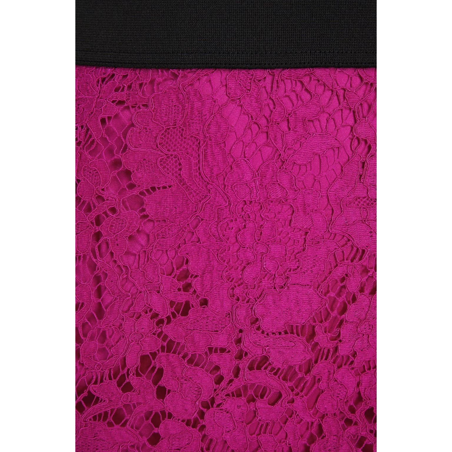 Dolce & Gabbana Dolce & Gabbana Fuchsia Floral Lace Mini Skirt IT 38 US XS Size 26" / US 2 / IT 38 - 4 Thumbnail