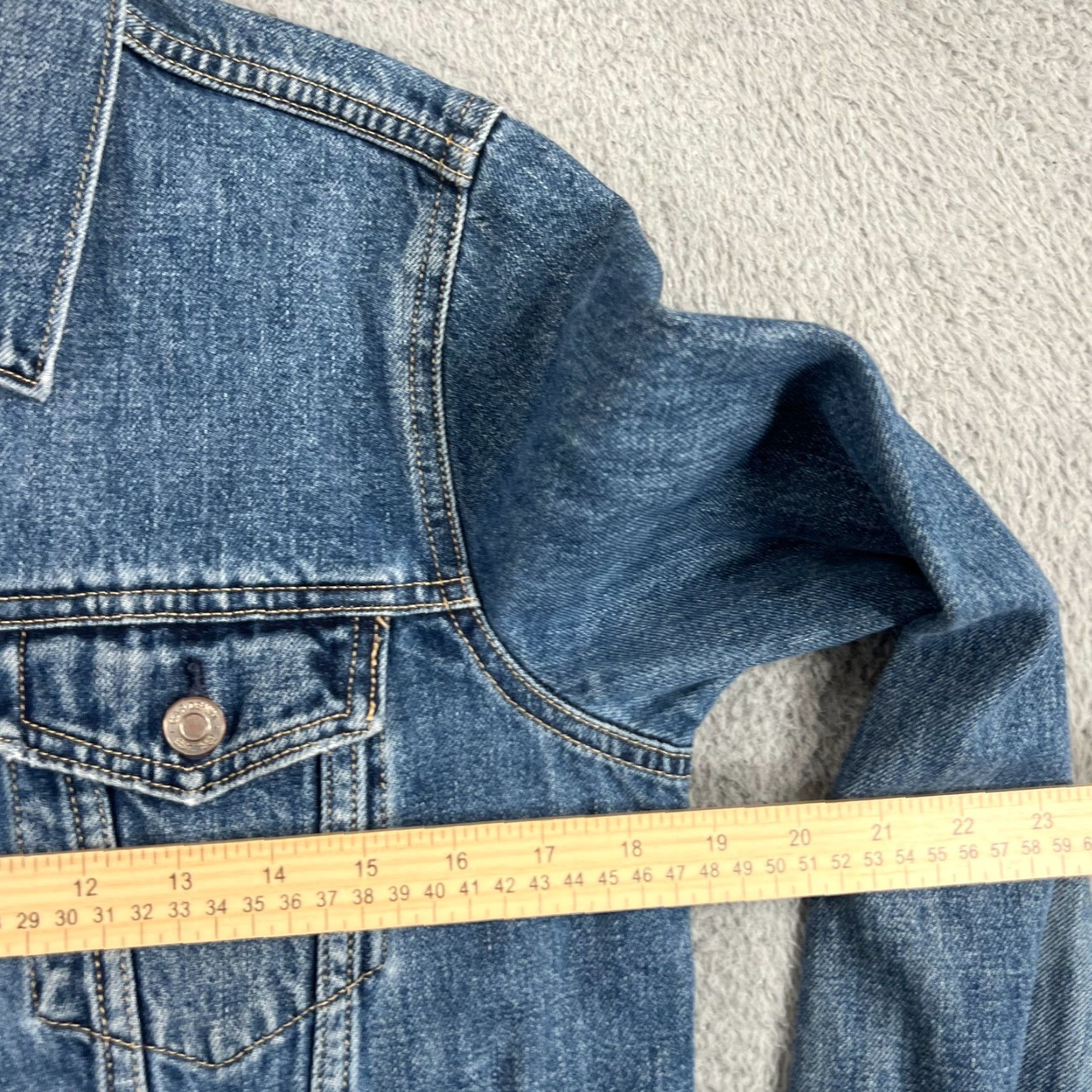 Gap GAP Denim Trucker Jacket Classic Blue Jean Medium Wash Women Size 32" / US 10 / IT 46 - 6 Thumbnail