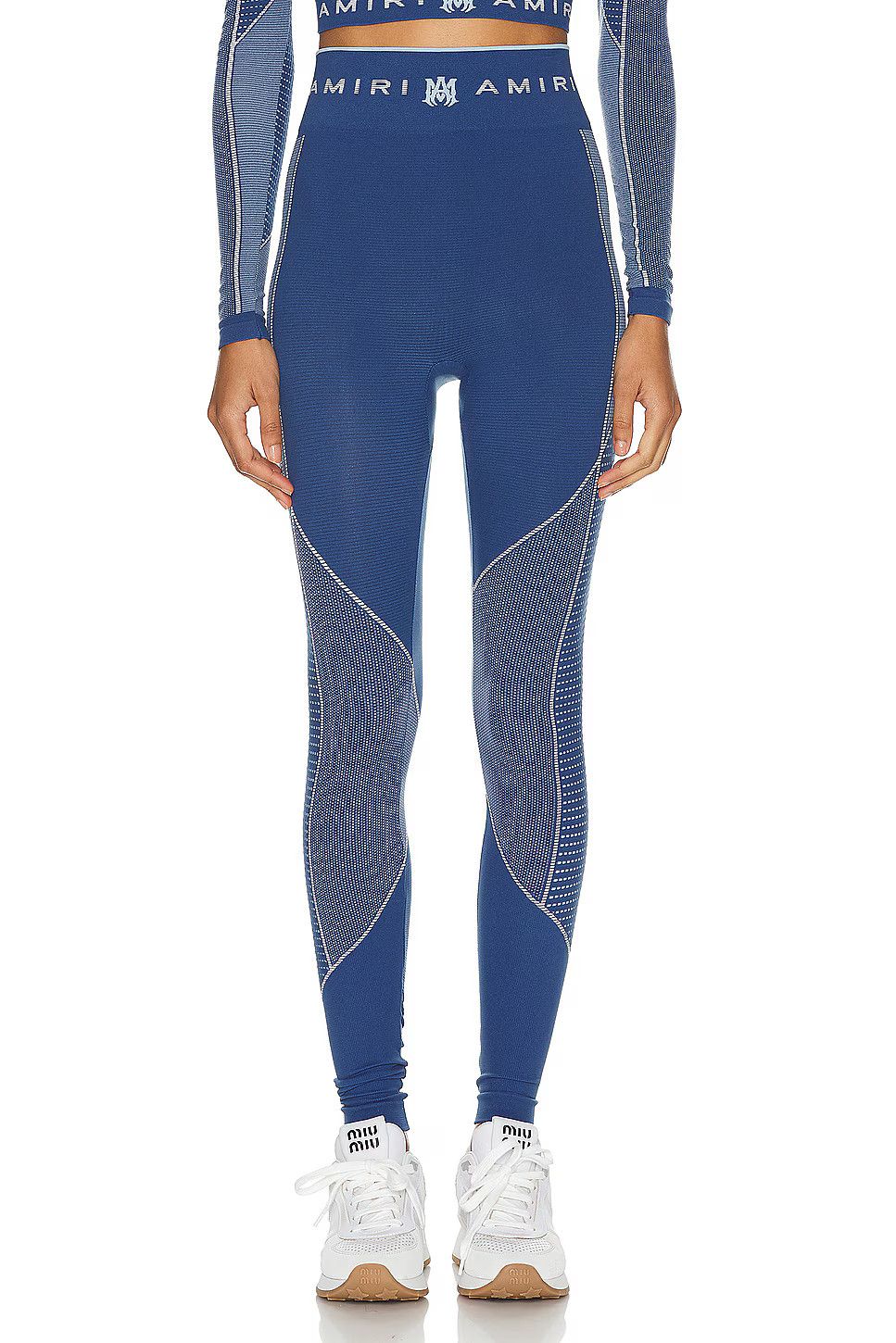 Amiri o1orln1025 Seamless Legging in Blue Size 26" / US 2 / IT 38 - 1 Thumbnail