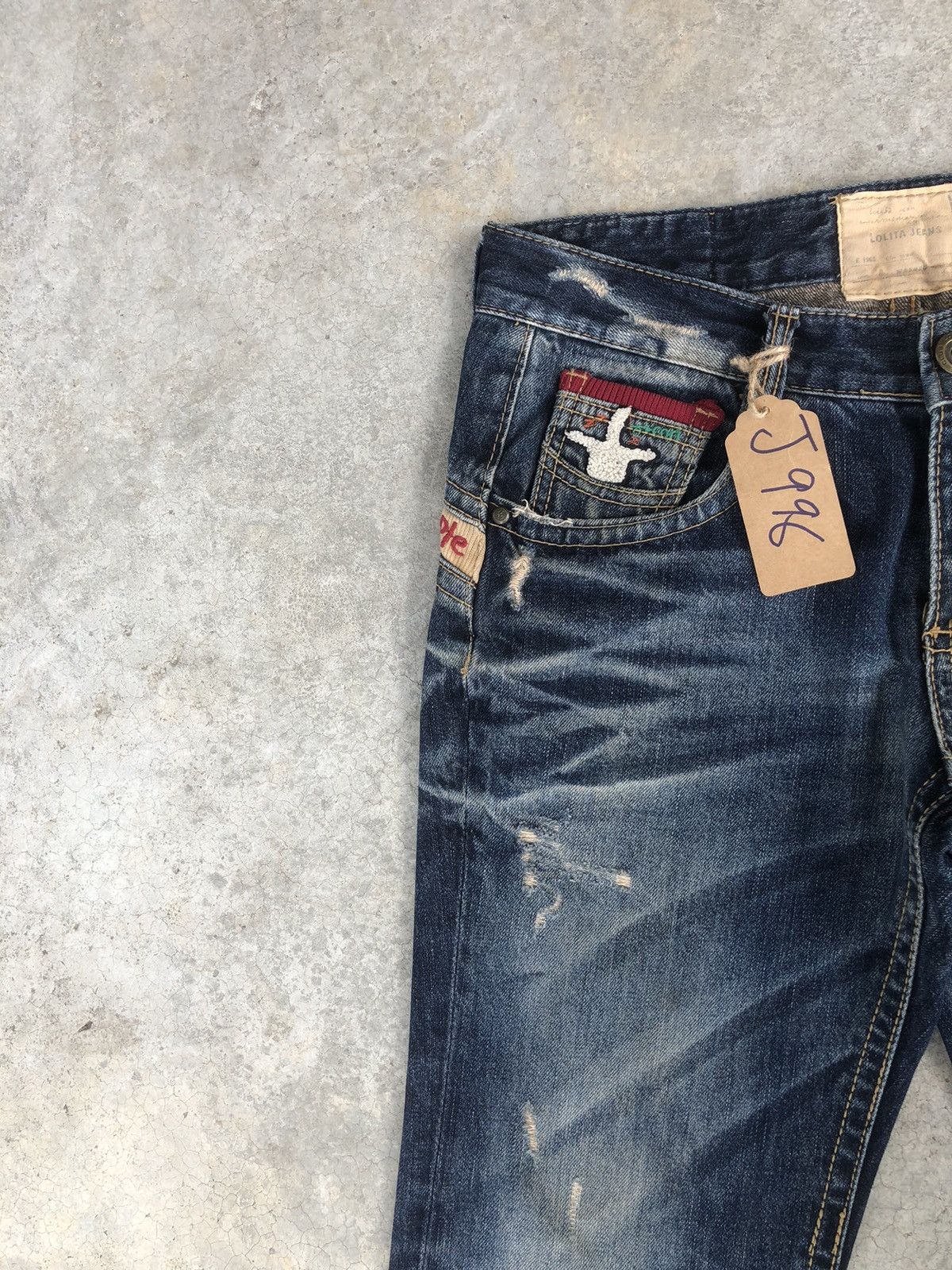 Japanese Brand Rare Yoshitomo Nara Lolita Dog Distressed Jeans Size US 33 - 4 Thumbnail