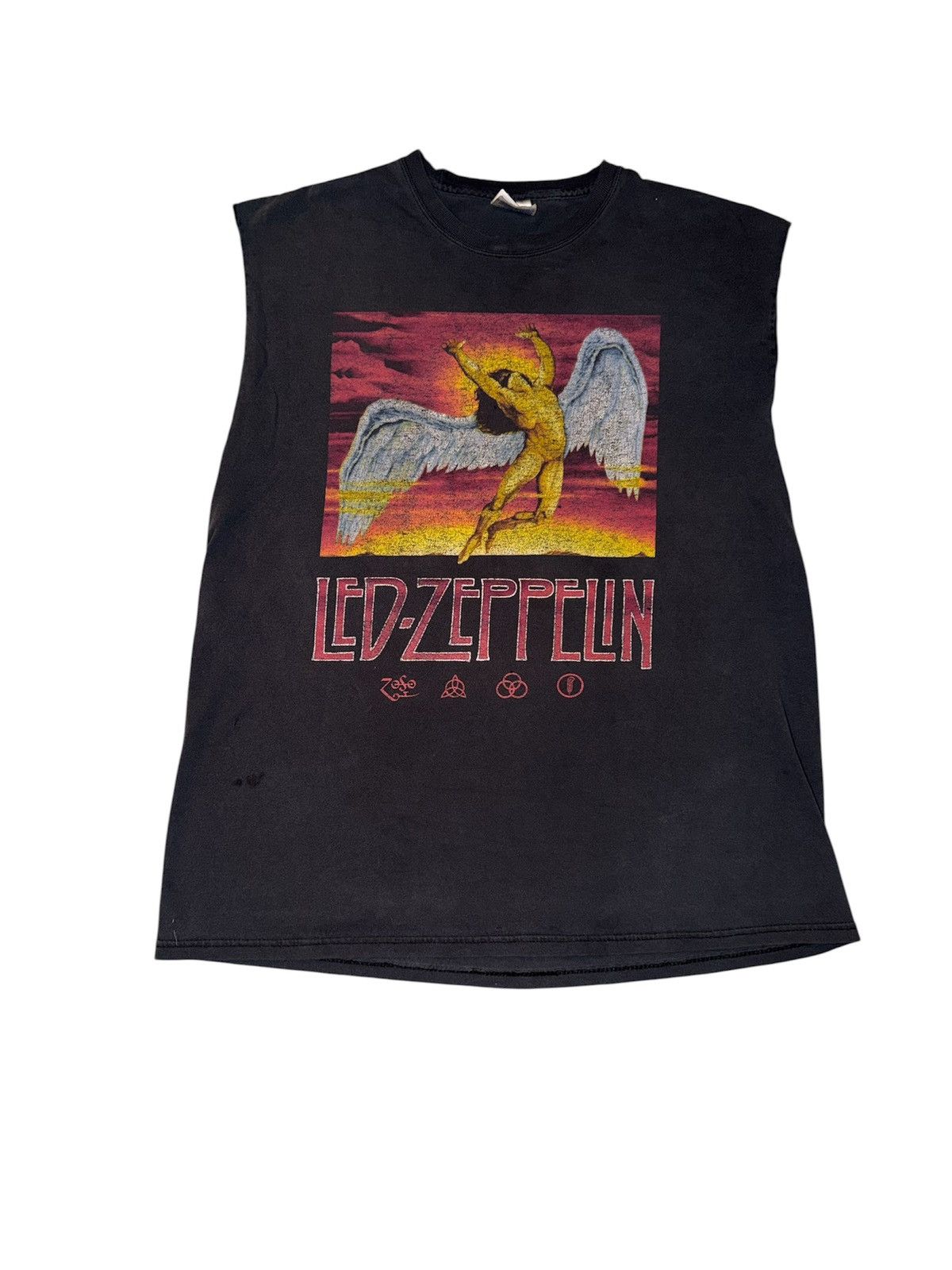 Led Zeppelin Vintage 90s ‘Led Zeppelin’ Cut Off T-shirt Size US L / EU 52-54 / 3 - 1 Thumbnail