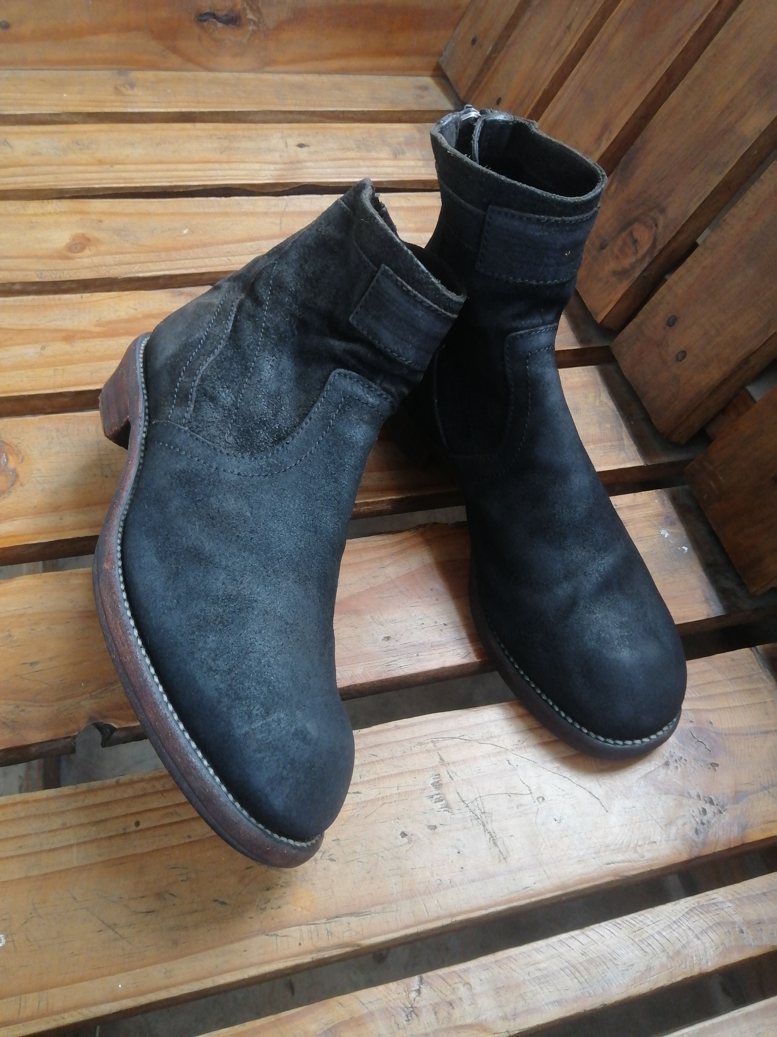 Julius Julius Dark Green Distressed Leather Zip Boots Fits EU 41 Size US 8 / EU 41 - 6 Thumbnail