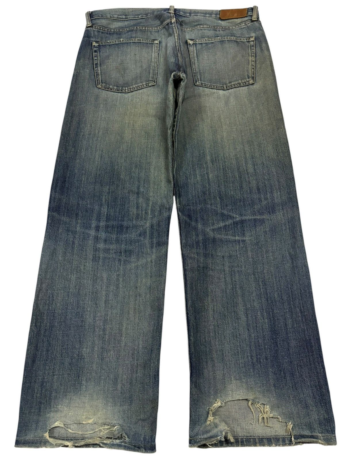 Japanese Brand × Kaihara Denim 90s Vintage Uniqlo S-003 Distressed Mud Washed Jeans Size US 37 - 2 Thumbnail