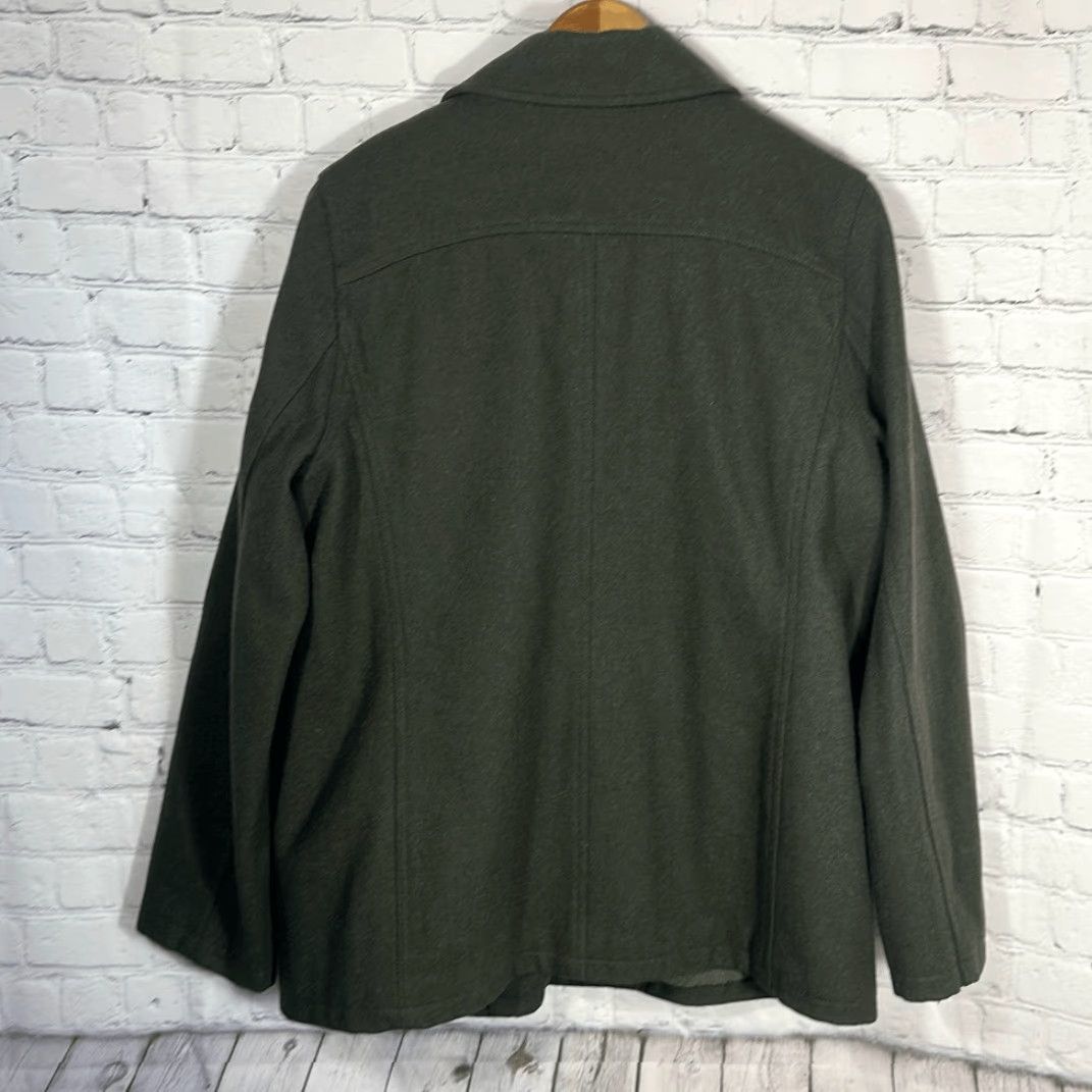 American Eagle Outfitters VINTAGE American Eagle Pea Coat Womens Large Green Trench Y2K Lined Winter Jacket Coat Size L / US 10 / IT 46 - 4 Thumbnail
