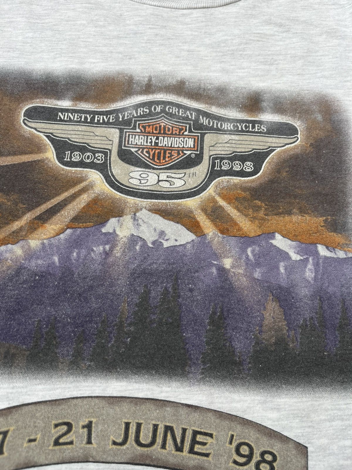 Harley Davidson VINTAGE 1998 Harley-Davidson Mountain Austria T-Shirt XL Size US XL / EU 56 / 4 - 2 Thumbnail