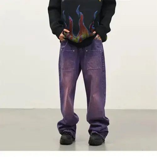 Designer × Japanese Brand × Jean hiphop baggy faded distressed jeans Size US 32 / EU 48 - 4 Thumbnail