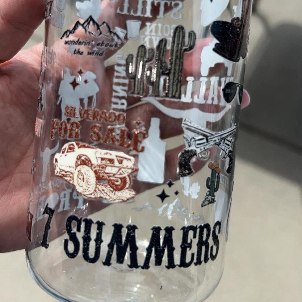 The Unbranded Brand 7 Summers tumbler with uvdtf stickers and lid #tumblers Size ONE SIZE - 1 Thumbnail