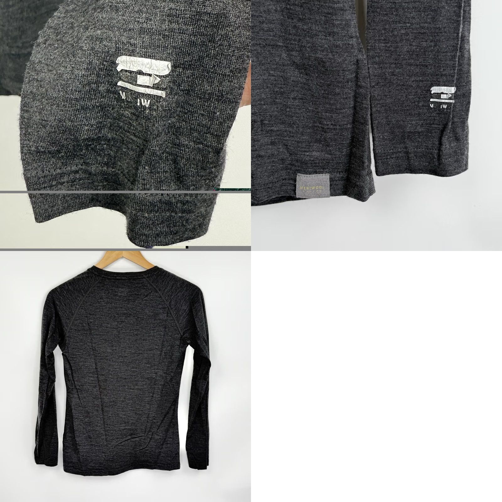 Vintage Meriwool Base Layer Womens Small Gray Henley Long Sleeve 190g Size S / US 4 / IT 40 - 8 Thumbnail