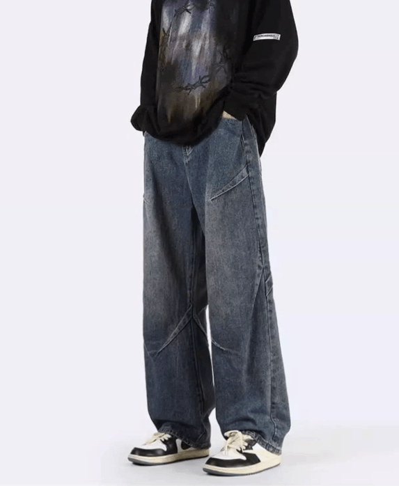 Japanese Brand Japanese high street patchwork jeans wide leg loose y2k Size US 32 / EU 48 - 2 Thumbnail