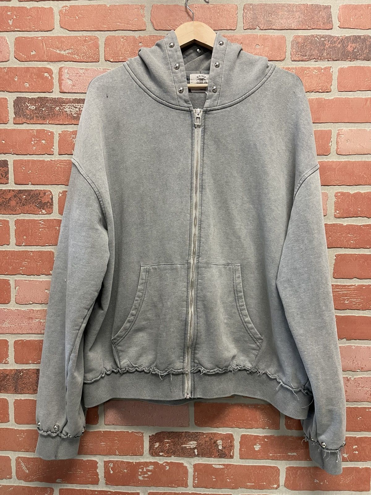 Saint Vanity Size L - Saint Vainty Zip Up Hoodie Grey Buttons Size US L / EU 52-54 / 3 - 1 Thumbnail