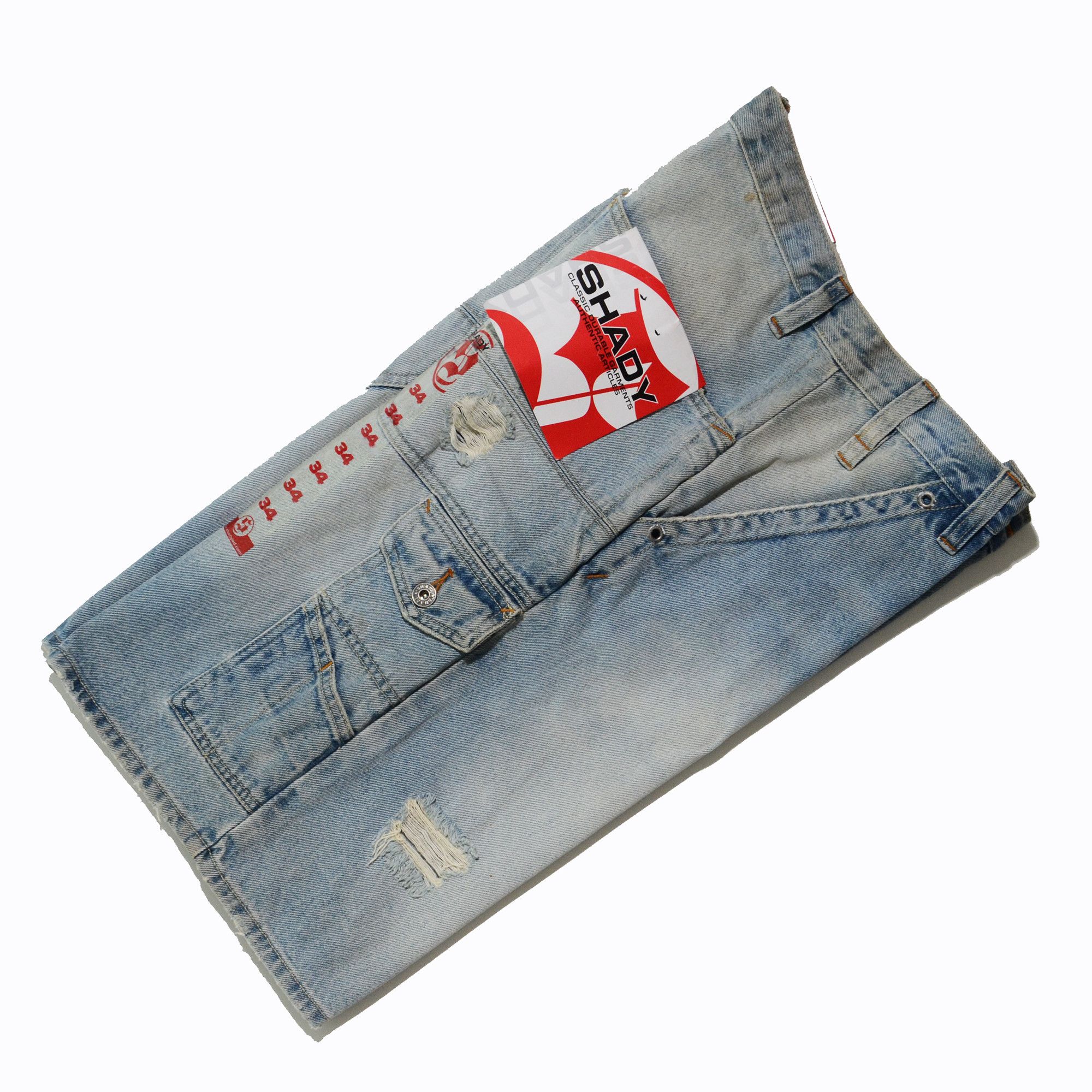 Shady Ltd Shady.Ltd Jorts Y2K Eminem Hip Hop Streetwear Light Denim Size US 34 / EU 50 - 4 Thumbnail