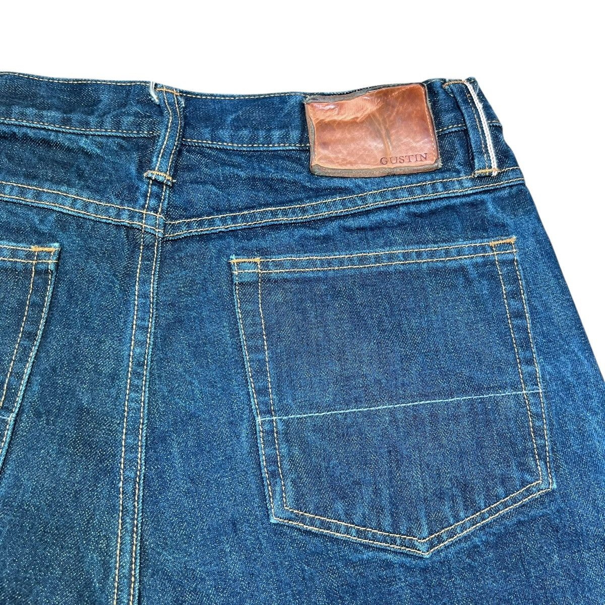 Gustin Gustin Jeans Men Blue Selvedge Straight Fit USA Denim Pants Size US 31 - 13 Thumbnail