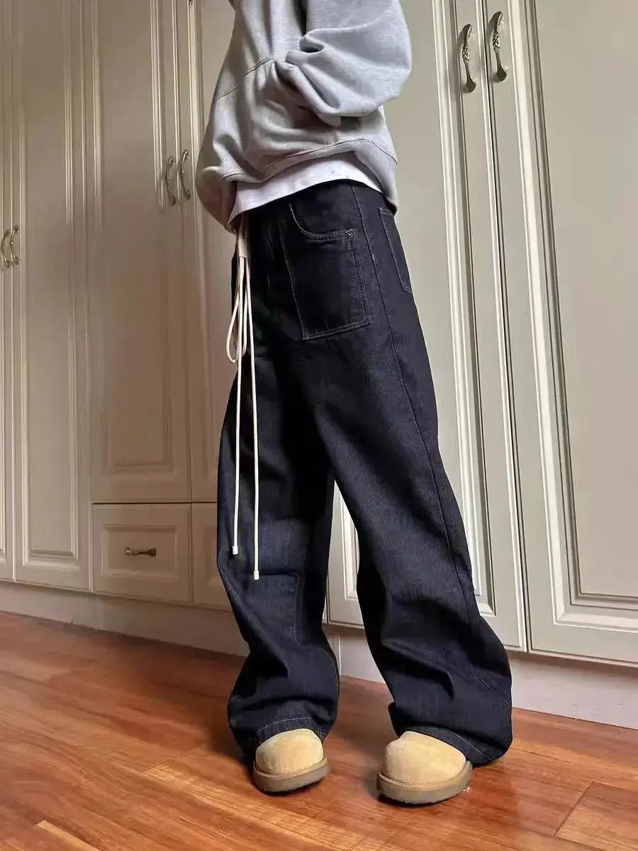 Japanese Brand Vintage washed black Y2K straight leg baggy jeans Size US 32 / EU 48 - 3 Thumbnail