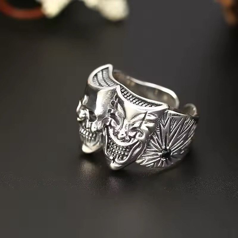 Jewelry × Vintage Retro Two Face Joker Resizeable Ring Size ONE SIZE - 3 Thumbnail