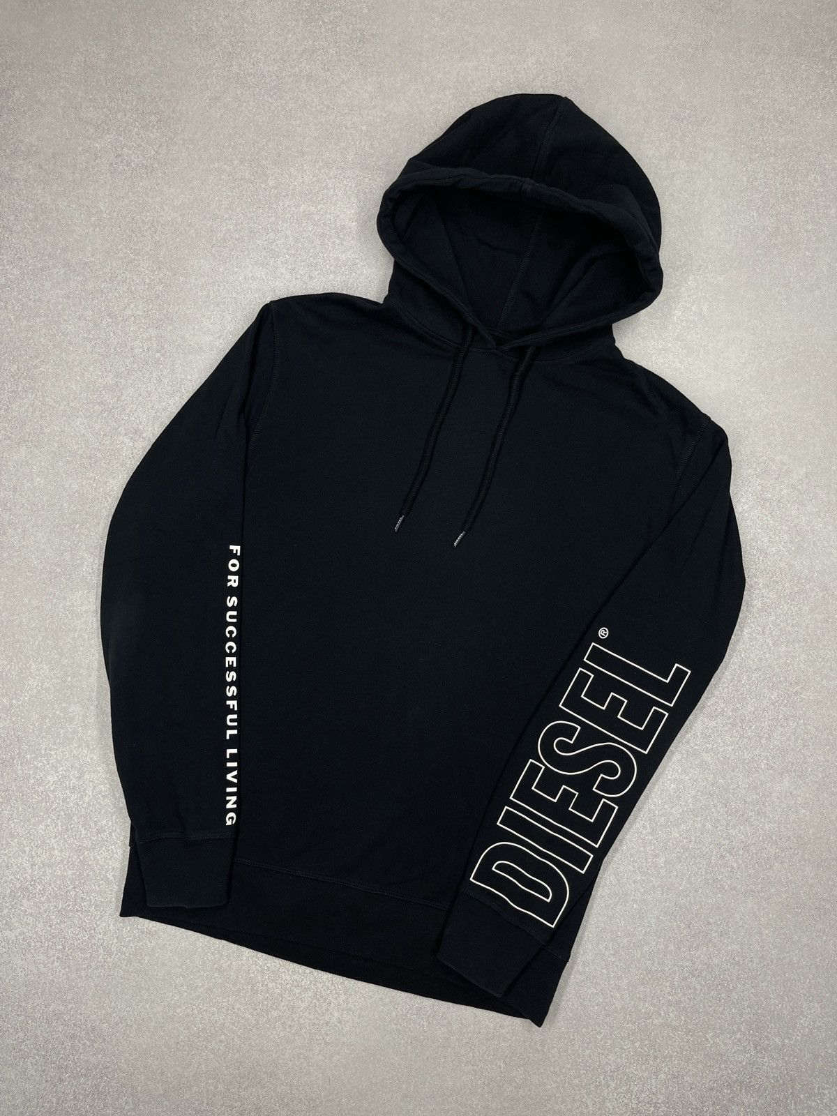 Diesel Mens Diesel UMLT Brandon Felpa Hoodie Black Big Logo Size M Size US M / EU 48-50 / 2 - 1 Thumbnail