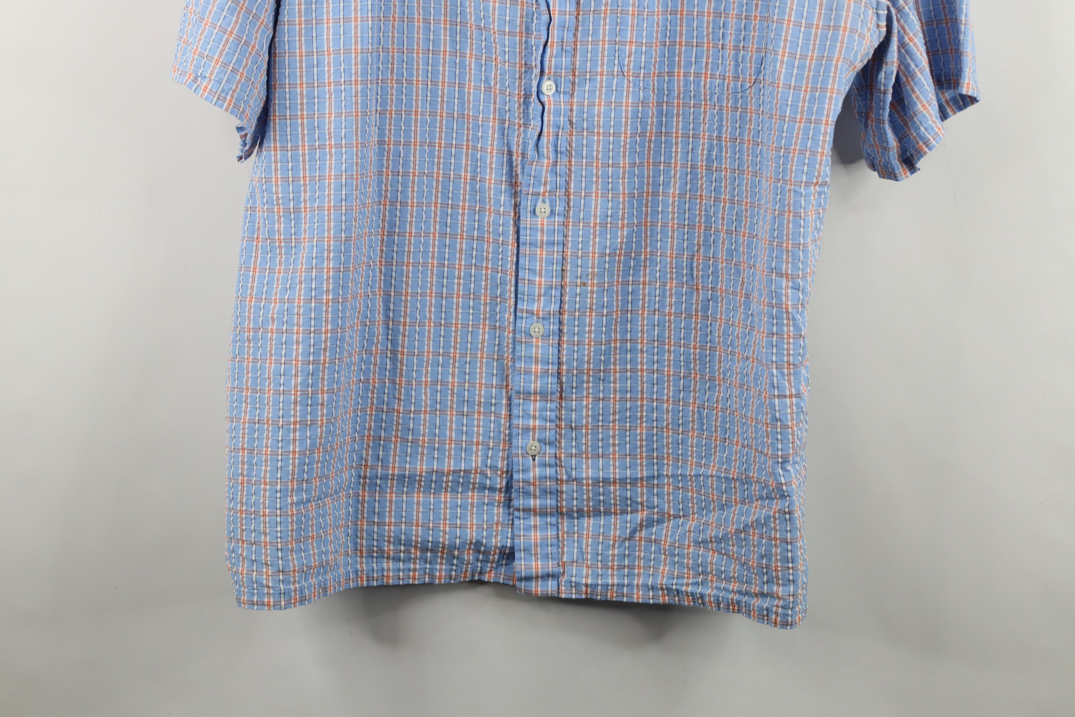 L.L. Bean Vintage LL Bean Seer Sucker Short Sleeve Button Shirt Plaid Size US XL / EU 56 / 4 - 3 Thumbnail