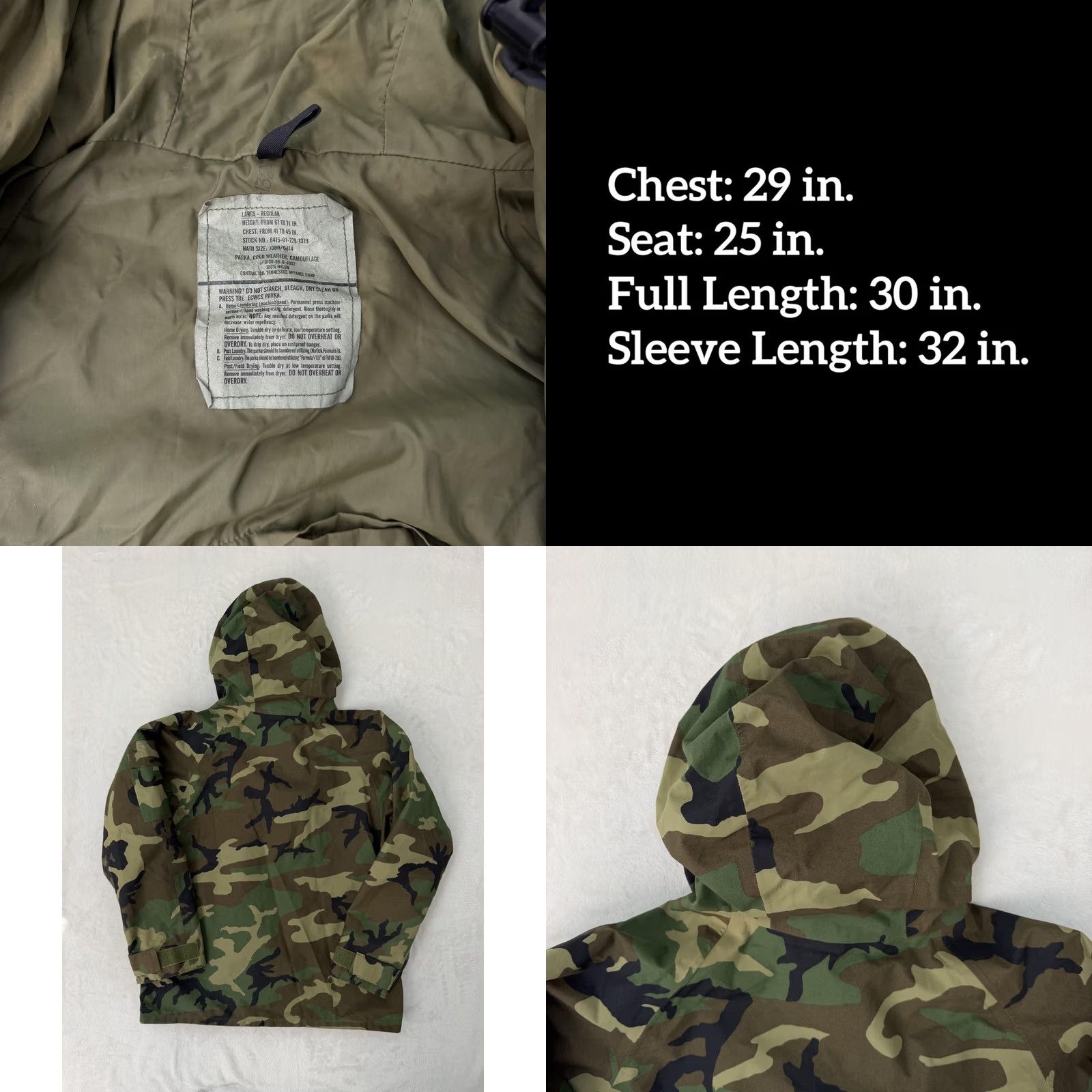 Vintage VINTAGE US Military Tennessee Corp Jacket Mens Large Camouflage Hooded Insulated Waterproof Parka Coat Size US L / EU 52-54 / 3 - 8 Thumbnail