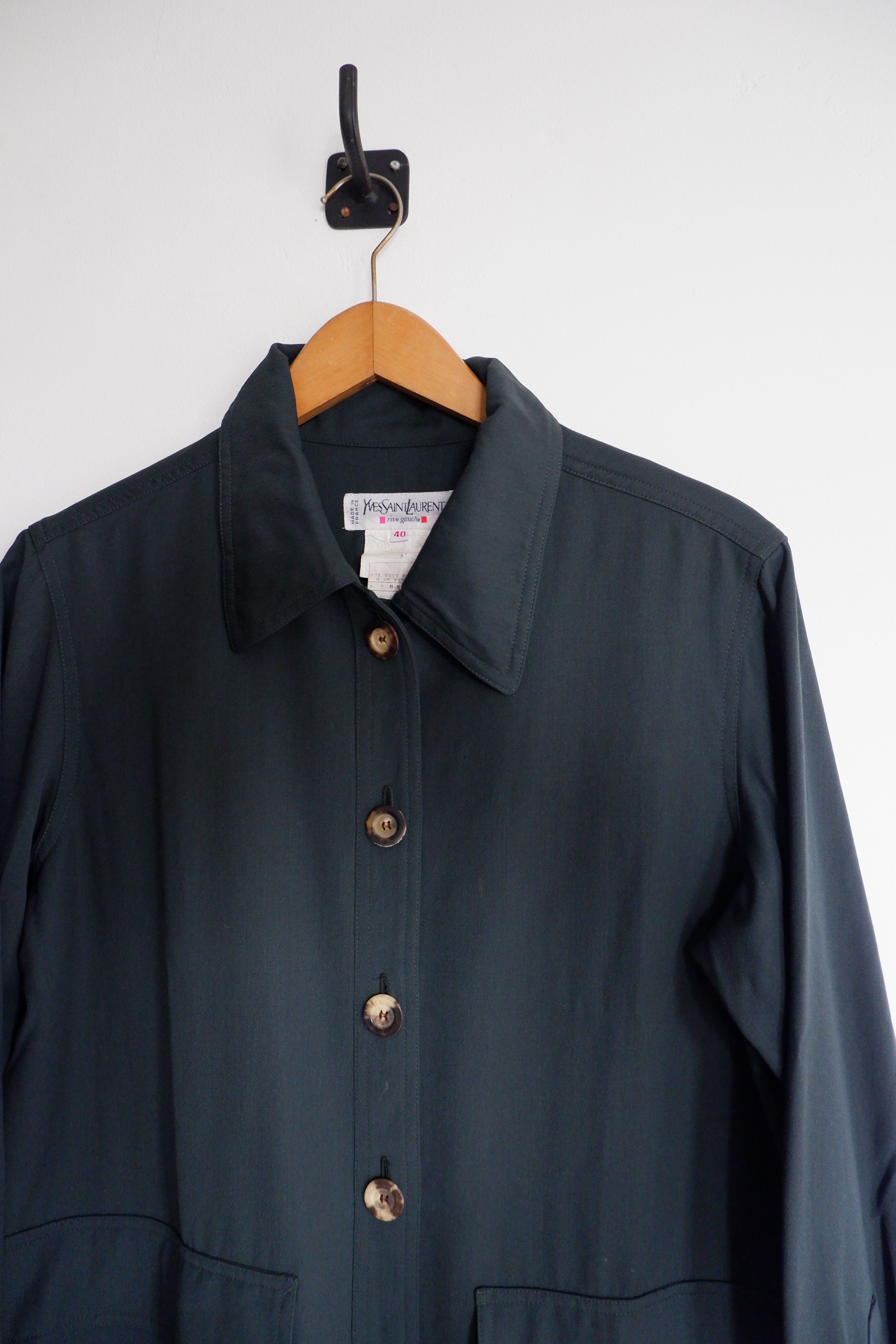 Yves Saint Laurent Vtg1996 YSL Paris Rive Gauche by Hedi Slimane Wool Jacket Size L / US 10 / IT 46 - 3 Thumbnail