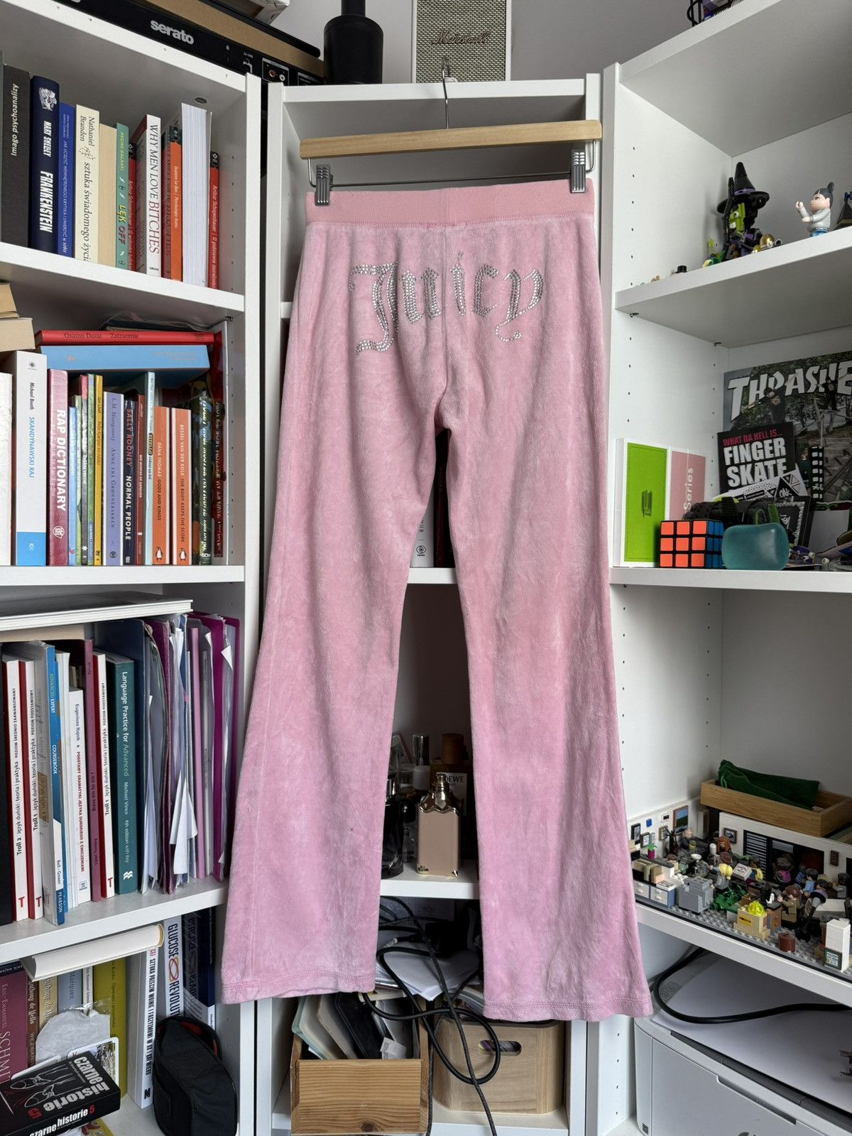 Juicy Couture × Vintage Juicy Couture black label pink velour crystal logo sweatpants Size 28" / US 6 / IT 42 - 1 Thumbnail