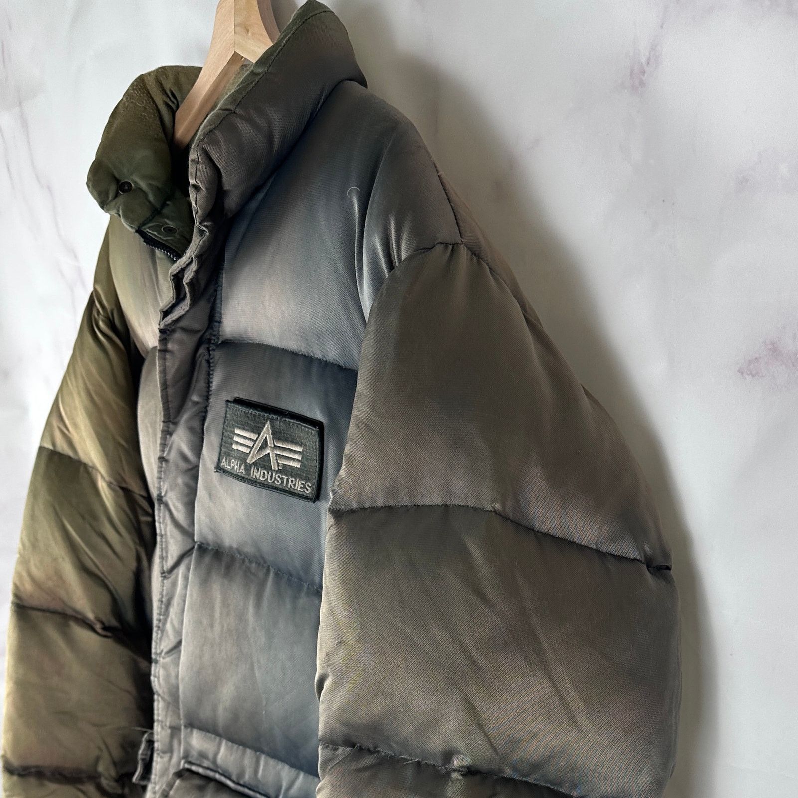 Alpha Industries Vintage Green Down Puffer Jacket Size US L / EU 52-54 / 3 - 6 Thumbnail