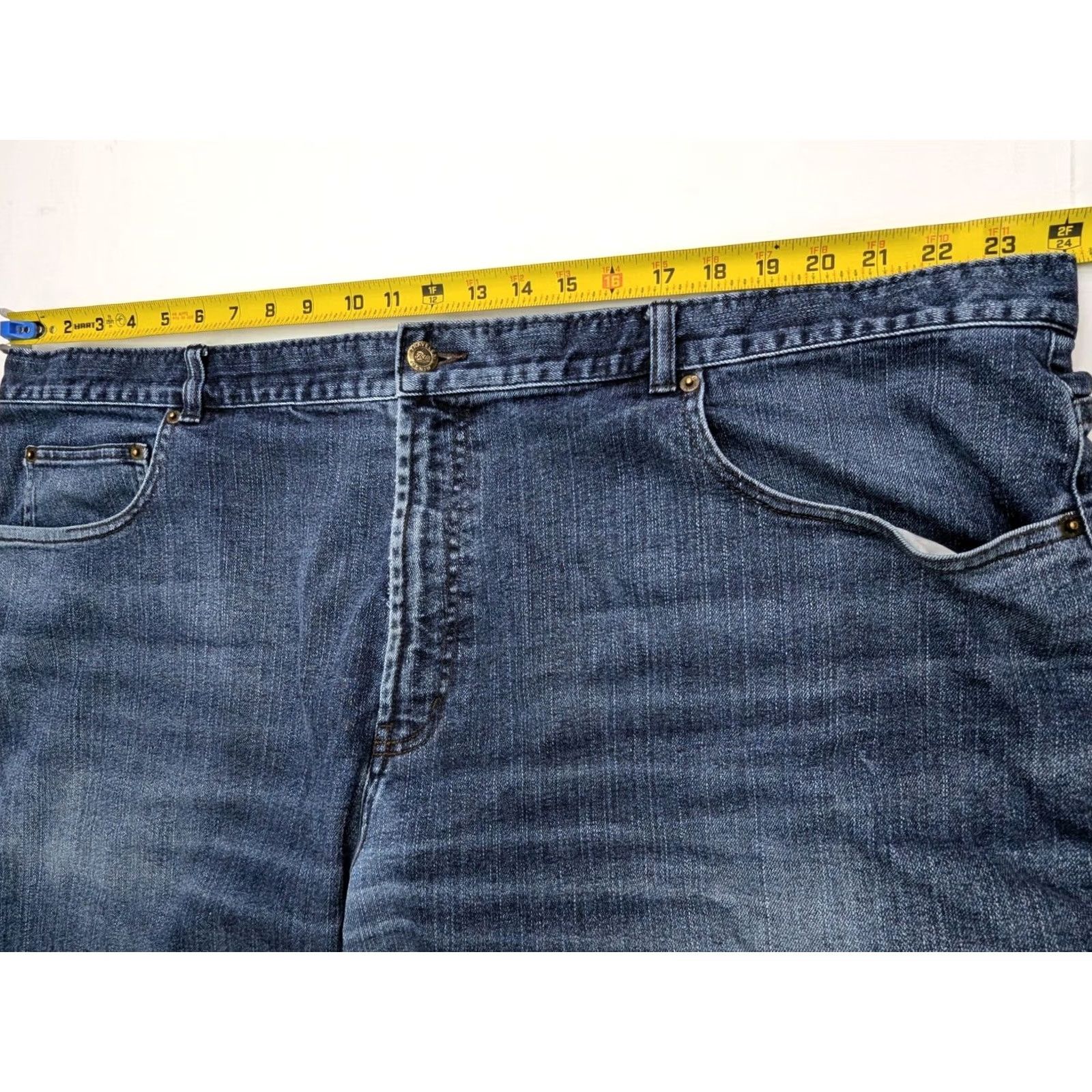 Jos. A. Bank Jos. A. Bank Tailored Fit Straight Jeans Men 48x29 Denim Blue 5-Pocket Zip Button Twill Regular 90s Style Pants Size US 32 / EU 48 - 6 Thumbnail