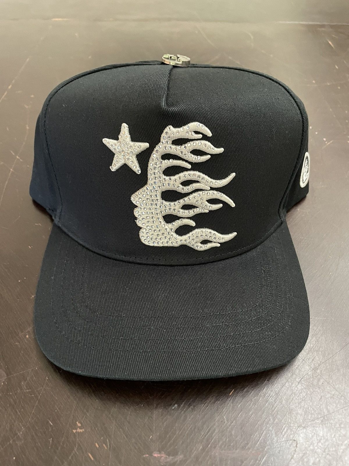 image of Hellstar Rhinestone Logo Snapback Black, Men's