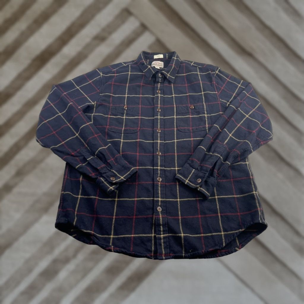 J.Crew J.Crew Men's Button-Up Shirt Plaid Flannel Midweight Long Sleeve XL Blue Size US XL / EU 56 / 4 - 1 Thumbnail