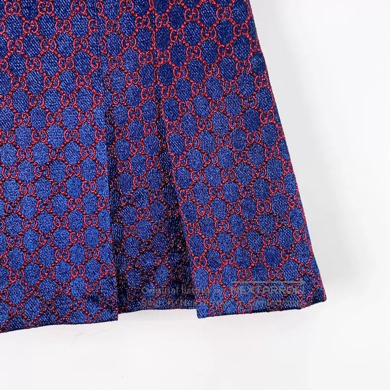 Gucci Gucci Blue-purple logo jacquard full print casual pleated Size 24" / US 00 / IT 34 - 4 Thumbnail