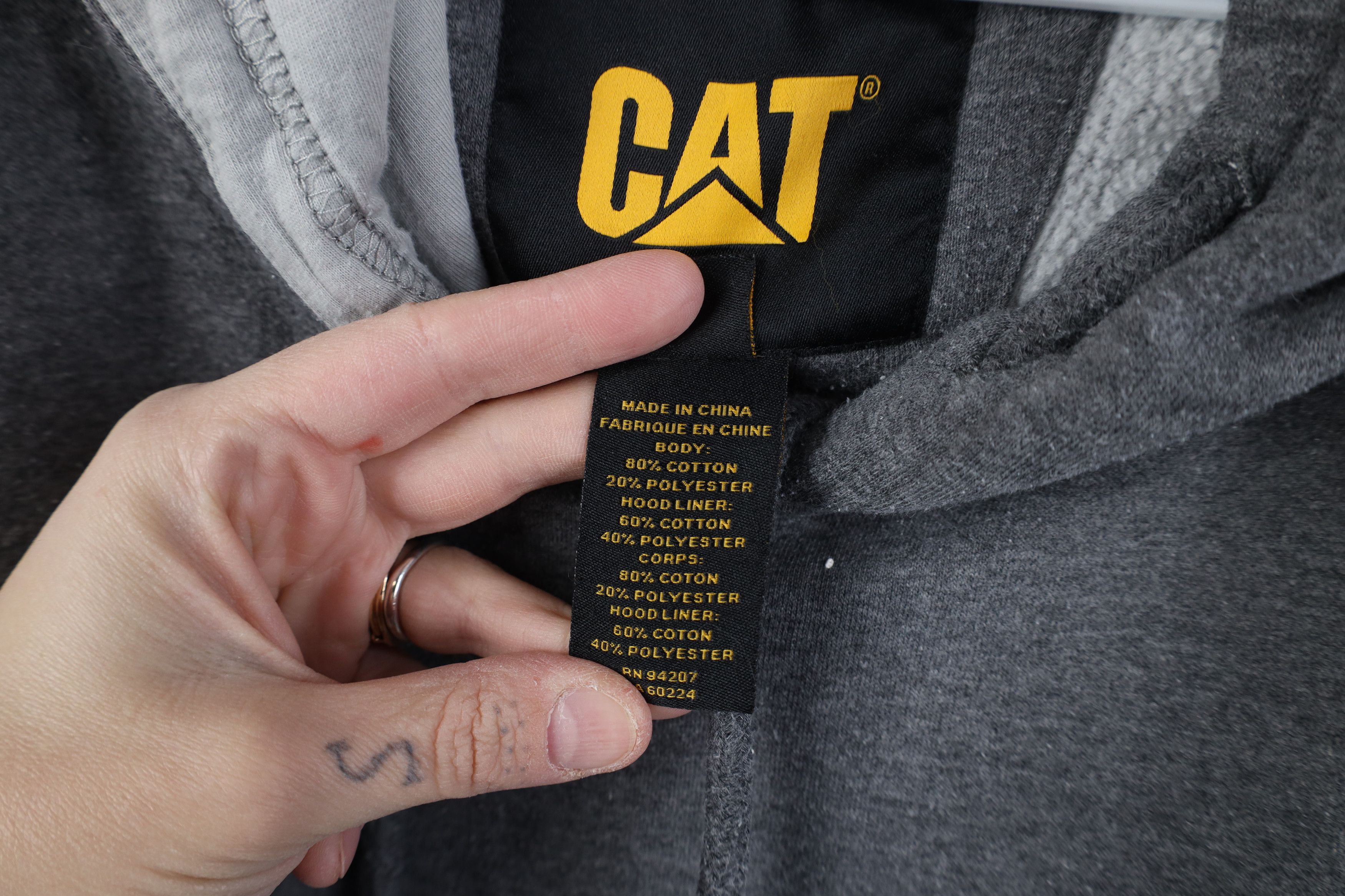 Caterpillar Vintage Y2K Cat Caterpillar Spell Out Big Logo Heavy Hoodie Size US XXL / EU 58 / 5 - 10 Thumbnail