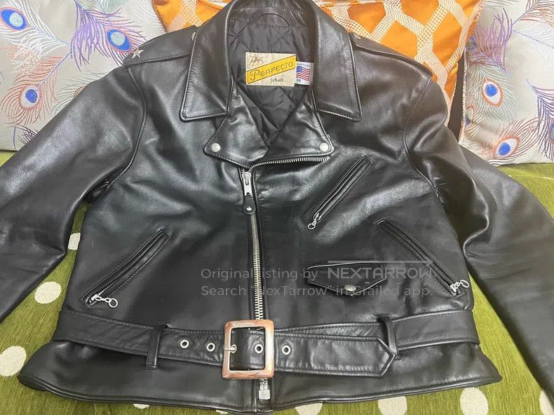 Schott Schott Classic diagonal zip cowhide jacket Size US XXL / EU 58 / 5 - 2 Thumbnail
