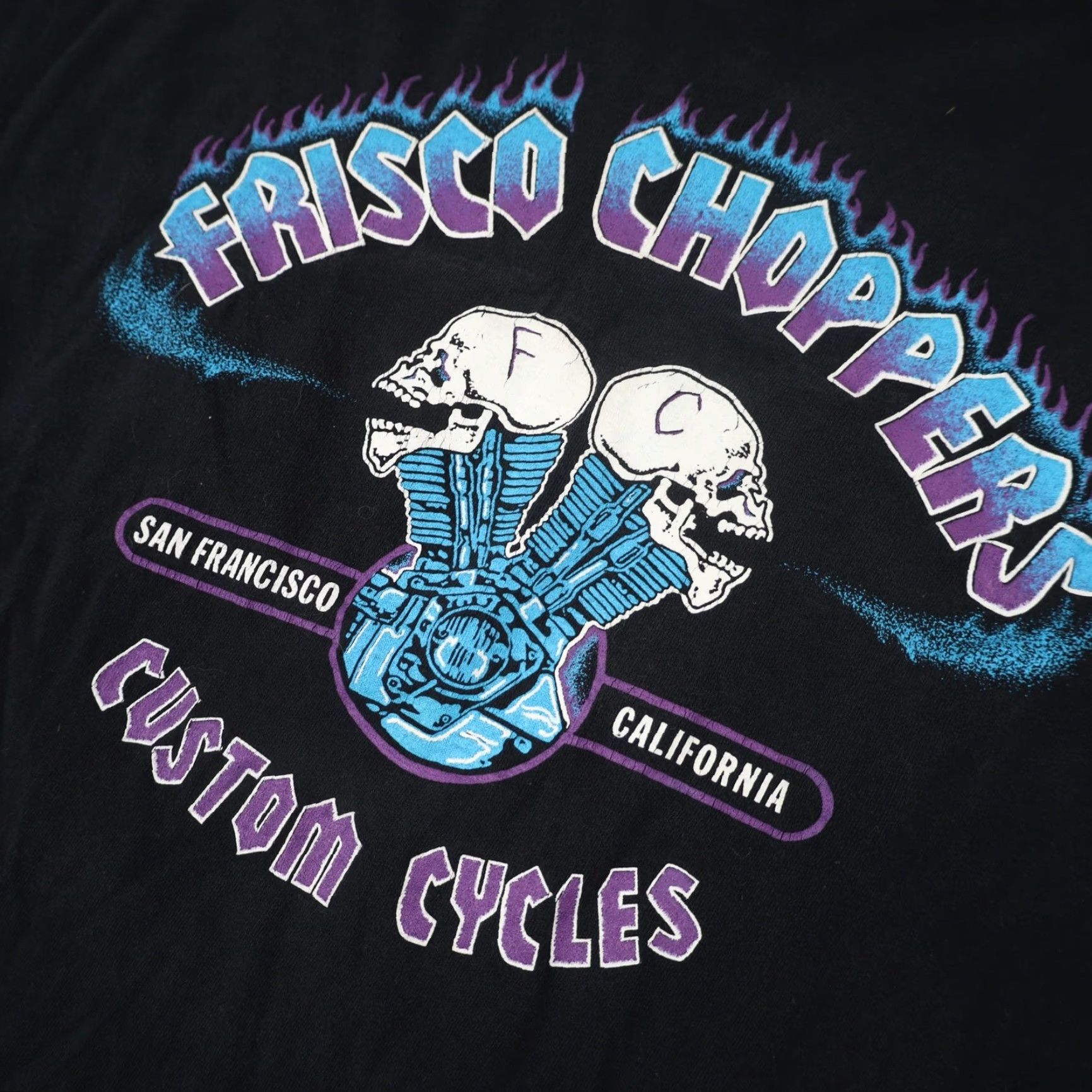 Vintage VINTAGE Frisco Choppers Custom Cycles Mens T Shirt Black XXL Graphic Unisex? No - Men's. Size US XXL / EU 58 / 5 - 7 Thumbnail