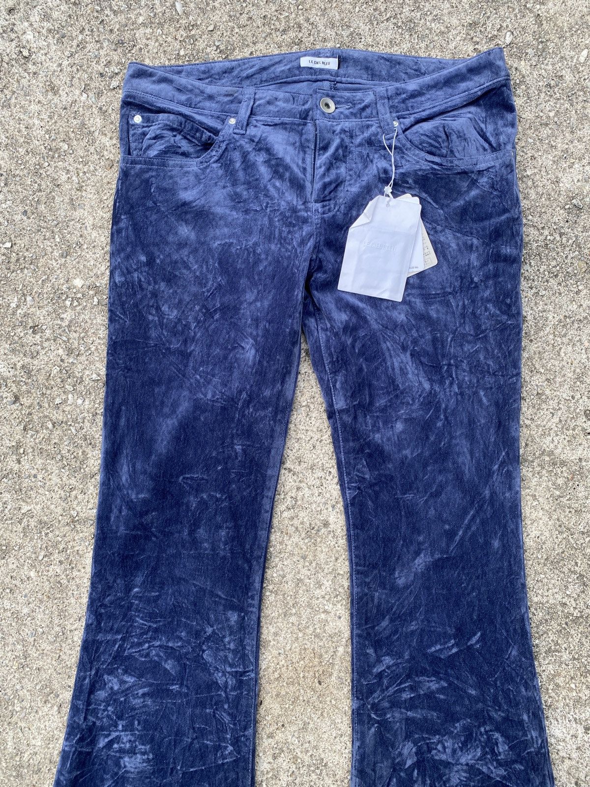 Japanese Brand × LE CIEL BLEU 2000s - Le Ciel Bleu Japan Velvet Low Rise Flare Pant Size US 29 - 5 Thumbnail