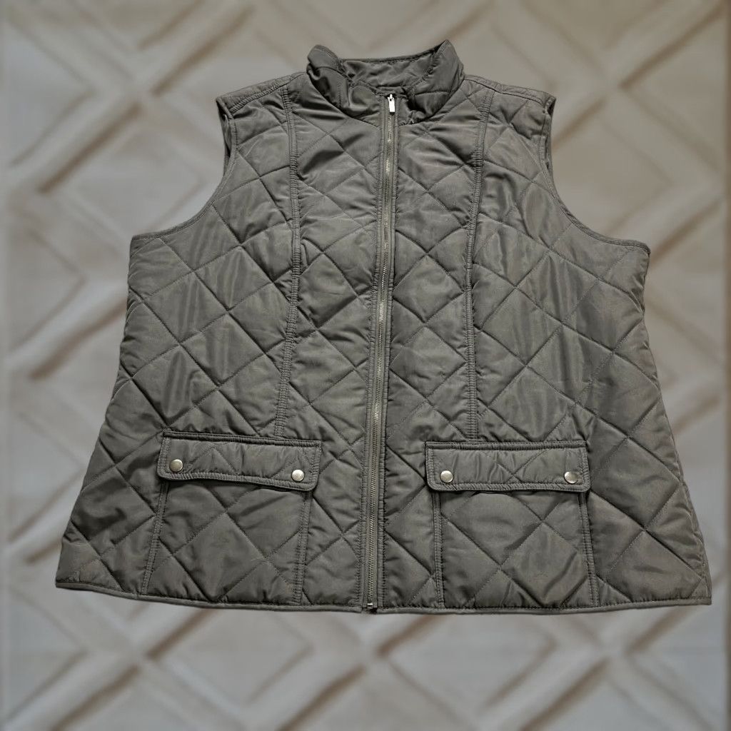 Gloria Vanderbilt Gloria Vanderbilt Puffer Vest Black Sleeveless Full Zip High Neck XL Womens Size XL / US 12-14 / IT 48-50 - 1 Thumbnail