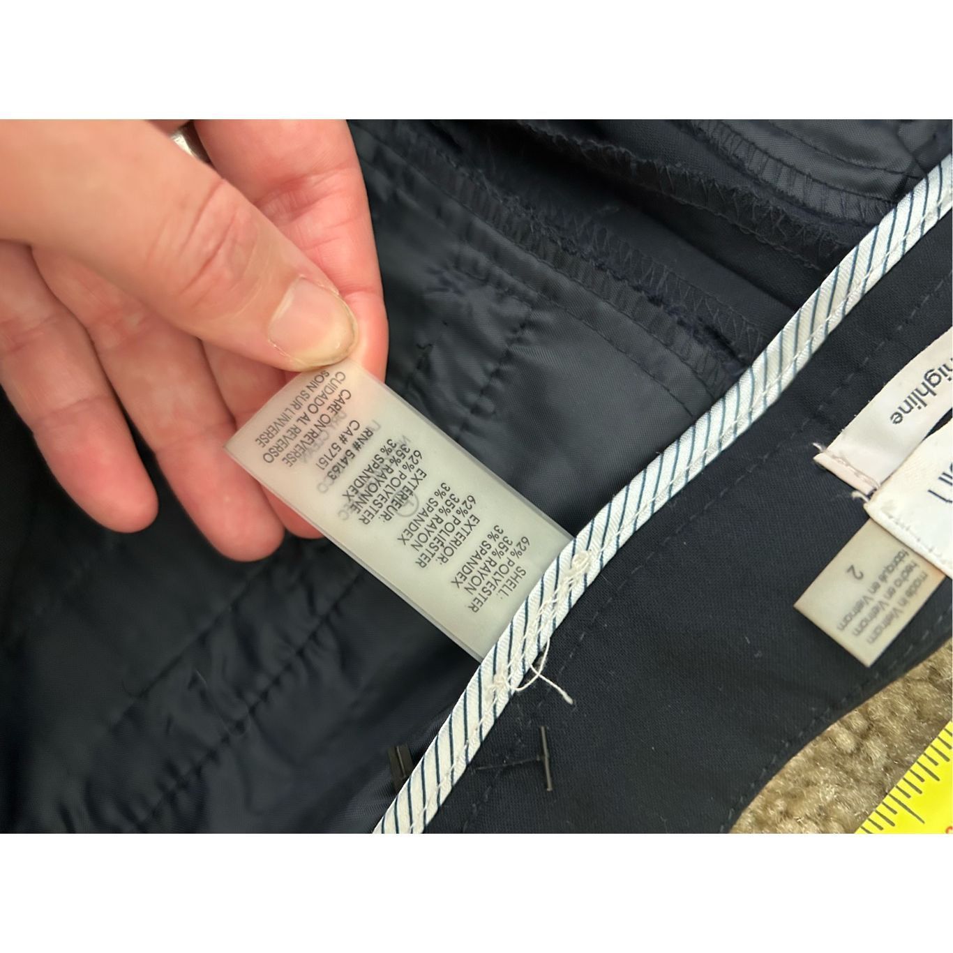 Calvin Klein Calvin Klein Highline Navy Blue Ankle-Length Dress Pants, Si Size 26" / US 2 / IT 38 - 4 Thumbnail