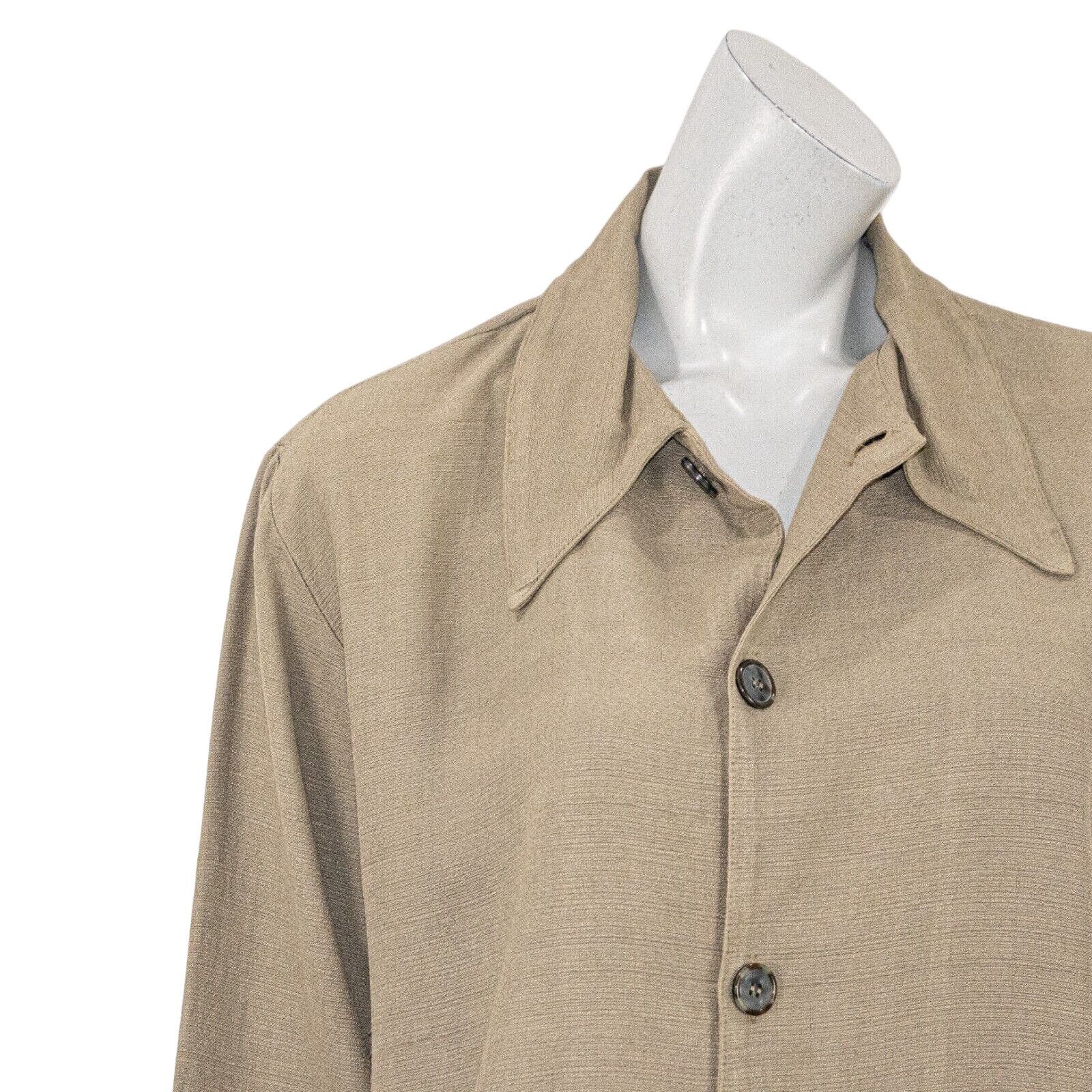 CP Shades CP SHADES Women's Collared Button up Blouse in Tan Rayon Size M / US 6-8 / IT 42-44 - 9 Thumbnail